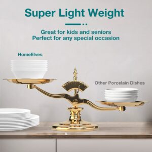 Dinnerware Set, HomeElves 18-PCS Kitchen Opal Dishes Set Service for 6, Lightweight Glass Plates and Bowls Set, Safety for Microwave & Dishwasher, Break and Chip Resistant