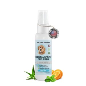 we love doodles dog dental spray | organic dental solutions plaque & tartar control spray | natural oral care dog for healthy teeth & gums, freshens breath spray | 4oz