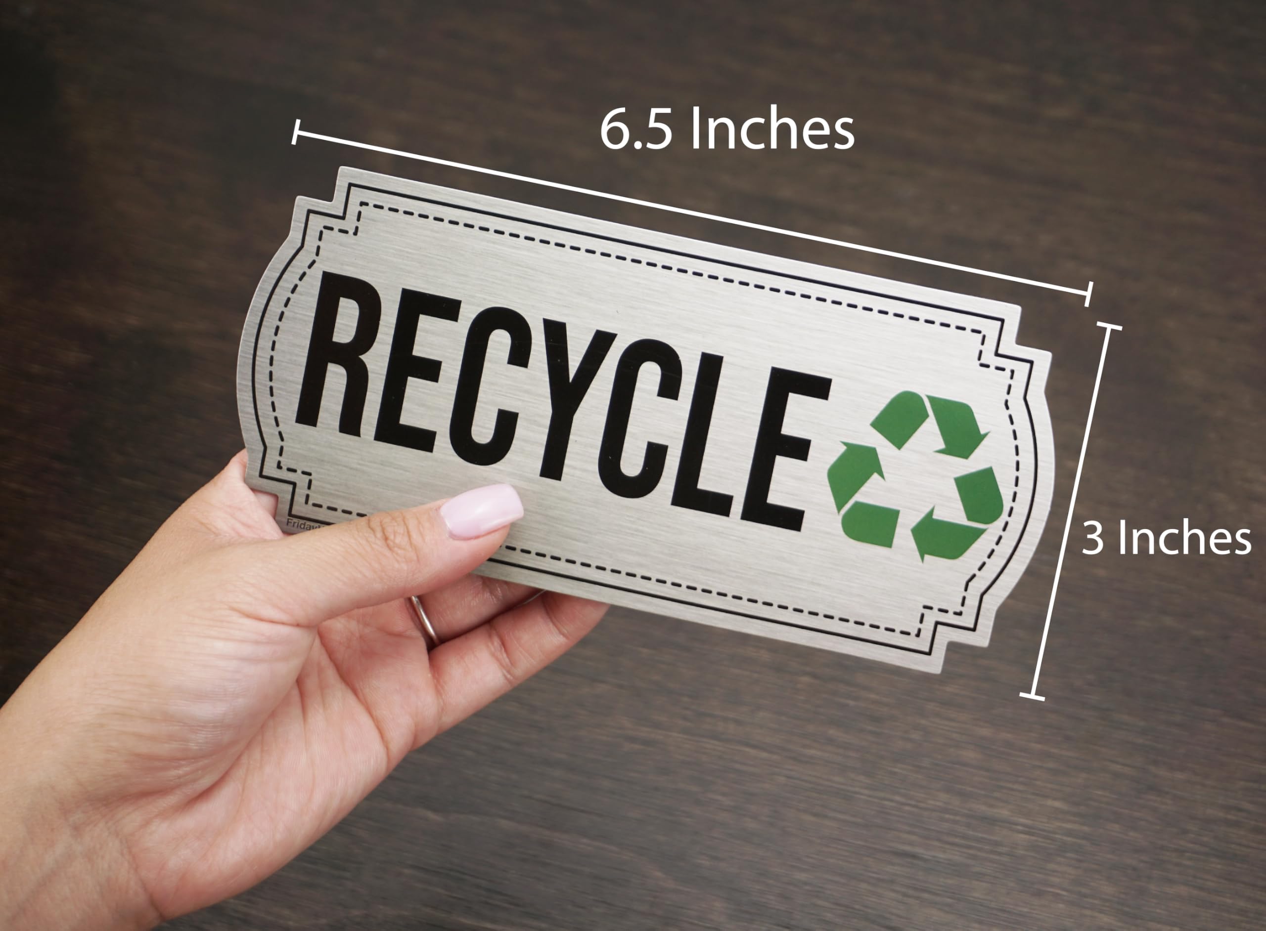 Recycle and Trash Magnets for Kitchen Cans and Recycling Bins, Dual Trash and Recycle Magnet for Garbage Can Logo Symbol, 2 Magnetic Sticker Adhesives, 6.5x3 Inch Elegant Design Home Outdoor Waste Bin