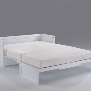 NIGHT & DAY Murphy Cube Queen Cabinet Bed Ready-to-Assemble with Custom 6" Memory Foam Mattress (White)