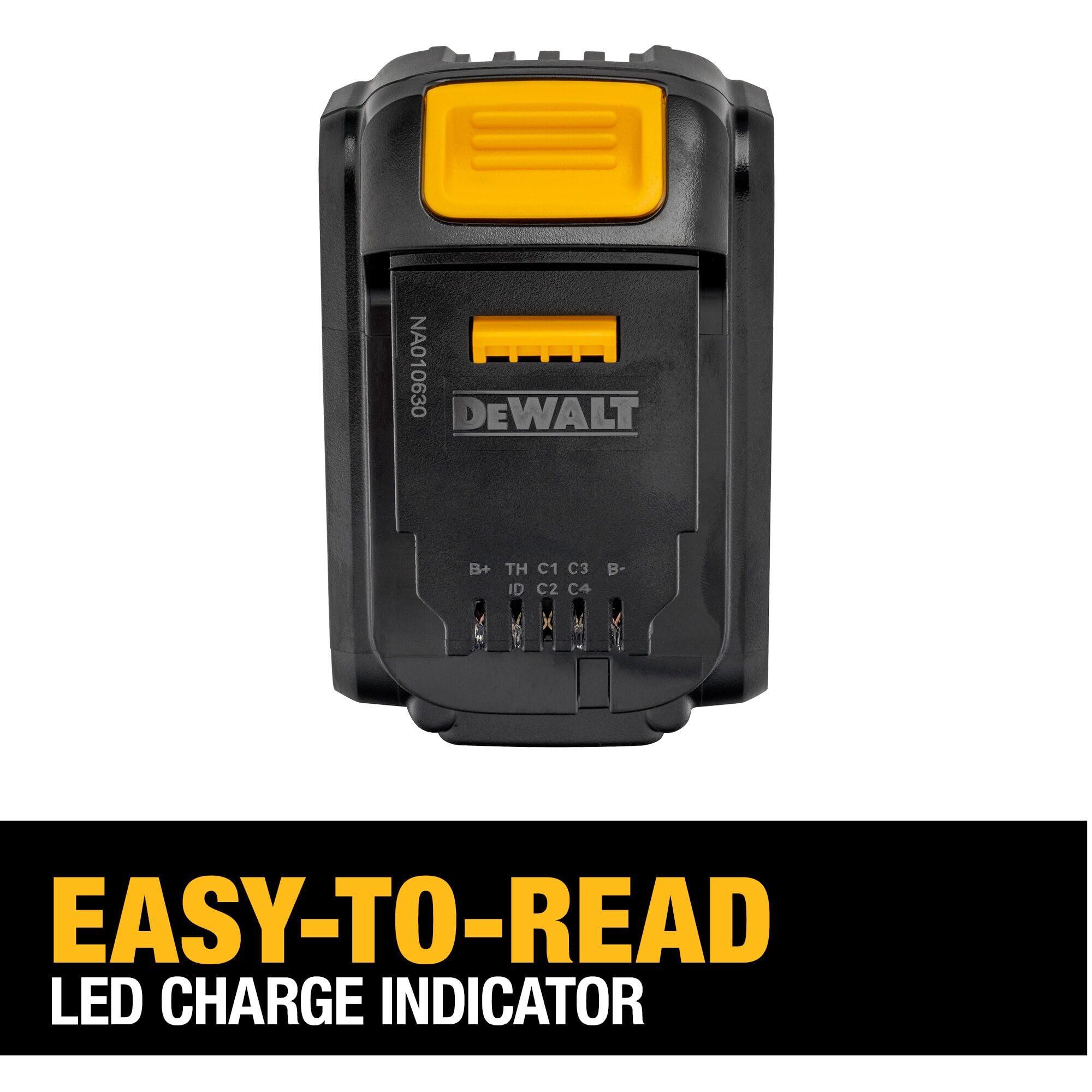 DEWALT 20V MAX Battery with LED Charge Indicator, 3 Amp Hour, 4 Pack (DCB200-4)