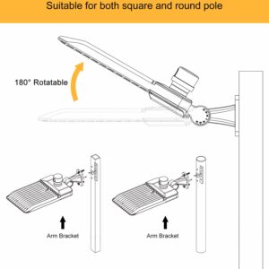 JC-LGL LED Parking Lot Light 200W 3 Pack, LED Shoebox Light with Arm Mount, 28000LM 5000K Daylight, IP65 Waterproof Dusk to Dawn Parking Lot Light, LED Area Light for Parking Lot Roadway