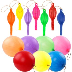 rubfac 25 punch balloons punching balloon heavy duty party favors for kids, bounce balloons with rubber band handle for birthday party