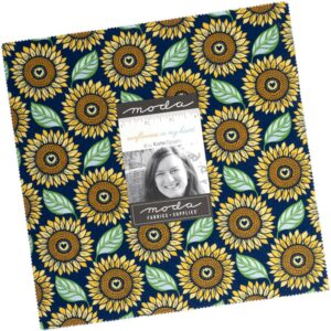 sunflowers in my heart layer cake®, 42-10" precut fabric quilt squares by kate spain