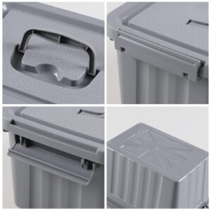 Tstorage 6 Quart Plastic Storage Latch Box with Lid and Handle, Gray, 6 Pack