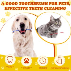 Nuenen 150 Pcs Dog Toothbrush Bulk Dual Headed Dental Soft Toothbrush Convenient Long Handle Dog Tooth Brush Puppy Toothbrush Individual Packaged for Cleaning Small to Large Dogs Cats Pets