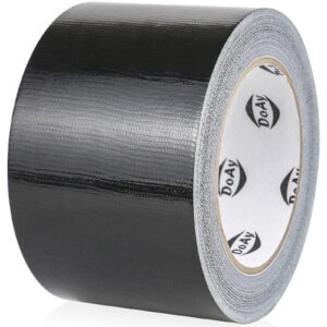 doay black duct tape 3 inches x 30 yards - heavy duty, upgraded to 9-mil thickness, bright color, waterproof, easy to tear - great for diy, repairs, industrial, professional use, indoor & outdoor use