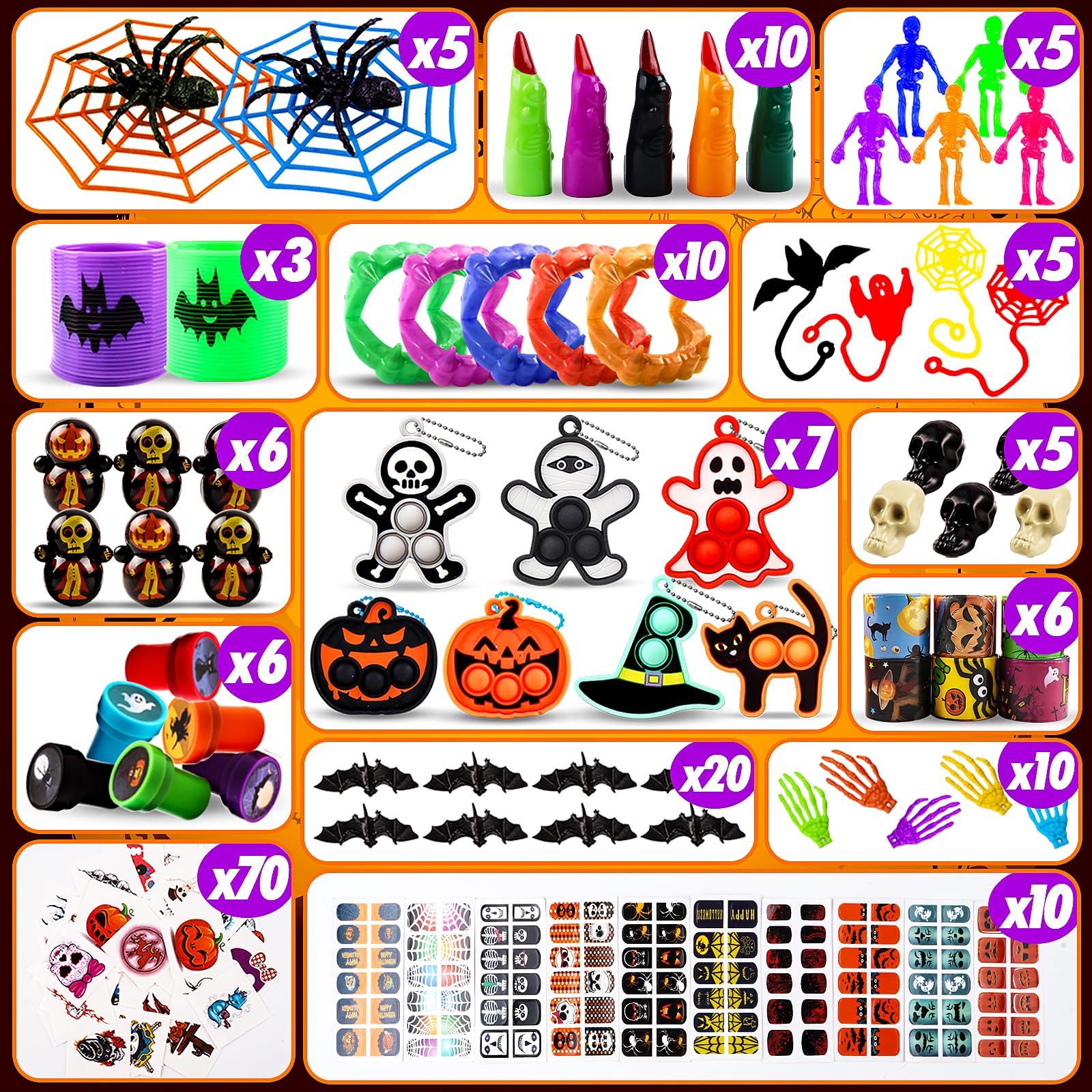 300 PCS Halloween Party Favors for Kids,Halloween Toys Bulk,Halloween Goodie Bag Fillers,Halloween Favors for Kids Classroom Prize