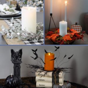 AuldHome Design Halloween Bat Candle Wreaths (2-Pack); Spooky Flying Bat Candle Rings Fall and Party Decor