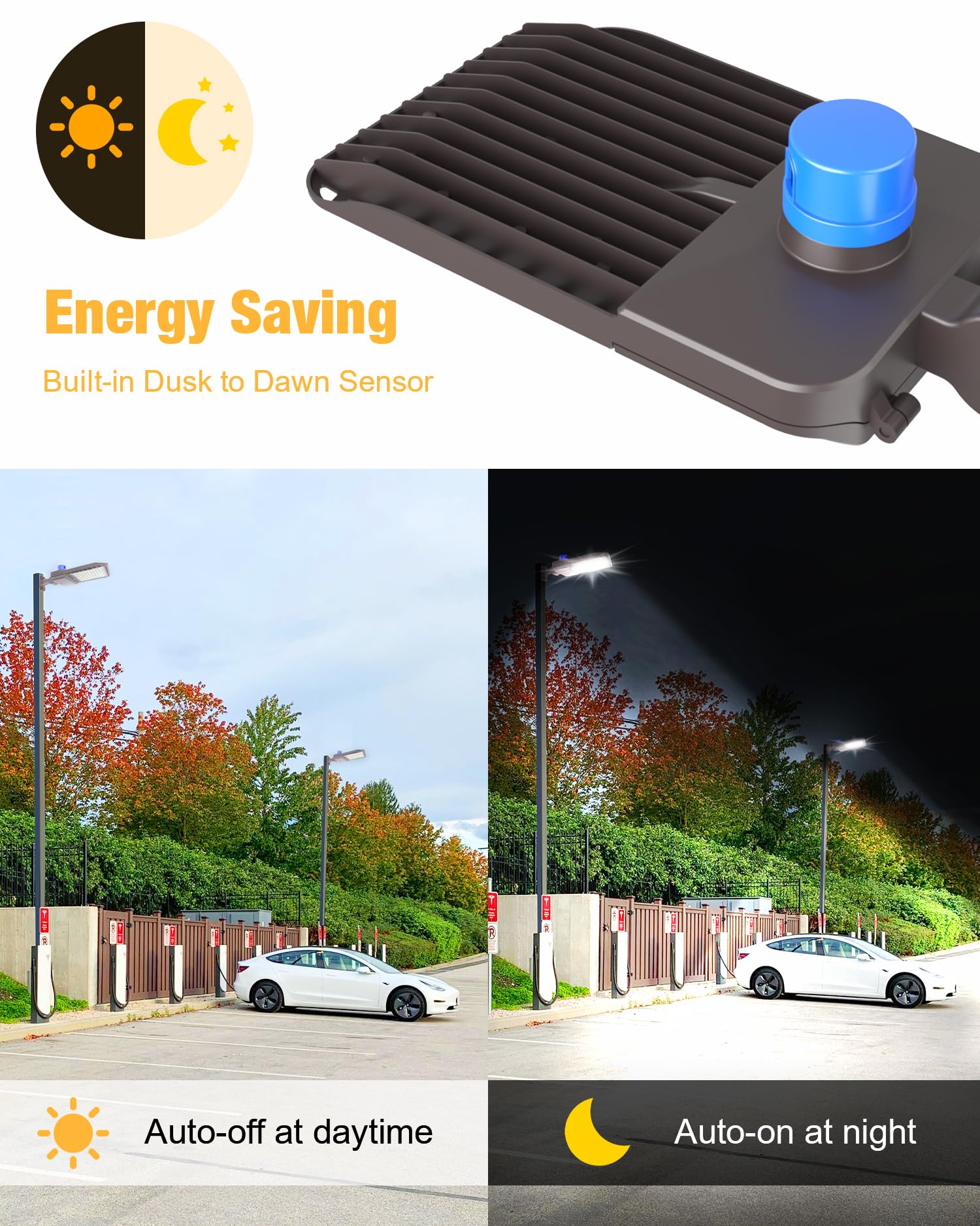 JC-LGL LED Parking Lot Light 200W 3 Pack, LED Shoebox Light with Arm Mount, 28000LM 5000K Daylight, IP65 Waterproof Dusk to Dawn Parking Lot Light, LED Area Light for Parking Lot Roadway