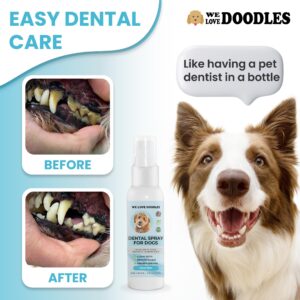 We Love Doodles Dog Dental Spray | Organic Dental Solutions Plaque & Tartar Control Spray | Natural Oral Care Dog for Healthy Teeth & Gums, Freshens Breath Spray | 4oz