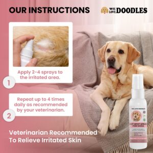 We Love Doodles USDA Organic Dog Hot Spot Spray, Itch Relief for Dogs Licking Paws, Made in USA, Anti-Itch Allergies, Dermatitis & Skin Irritation Treatment, Veterinarian Approved, 118mL