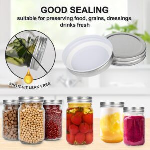 BSL® 48 Packs 2.75 Inch Mason Jar Lids Regular Mouth Leak Proof Secure Mason Storage Solid Caps Jars Lids，Leak Proof,Airtight,Silicone Seal,Seal Tinplate Metal Can Lids (Silver，2.75 inch/70MM)