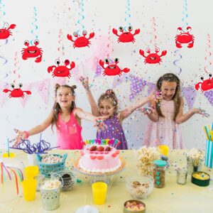 24 Pcs Crab Hanging Swirls Crab Party Decorations Crab Spirals Crab Ceiling Decorations Crab Party Supplies for Crab Birthday Party Ocean Decorations