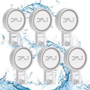 dfljmop 6 pcs shower suction cup hooks reusable heavy duty vacuum suction hook waterproof suction hanger removable and leave no trace suction hooks for bathroom kitchen towel, robe, loofah