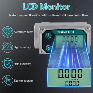 Flow Meter - 1 inch Digital Flow Meter Aluminum Alloy Engineered Flowmeter Turbine Flow Meter Oil Fuel Flow Meter for Measure Diesel Kerosene Gasoline (1 inch)