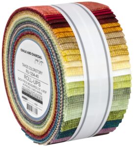 jennifer sampou chalk and charcoal tahoe roll up 40 2.5-inch strips robert kaufman ru-1204-40