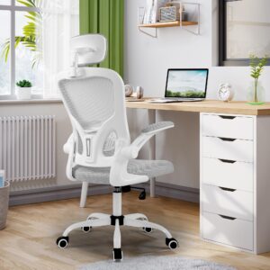 thksbought office computer desk chair,home office chair,ergonomic office chair, computer gaming chairs with lumbar support (1, gray white)