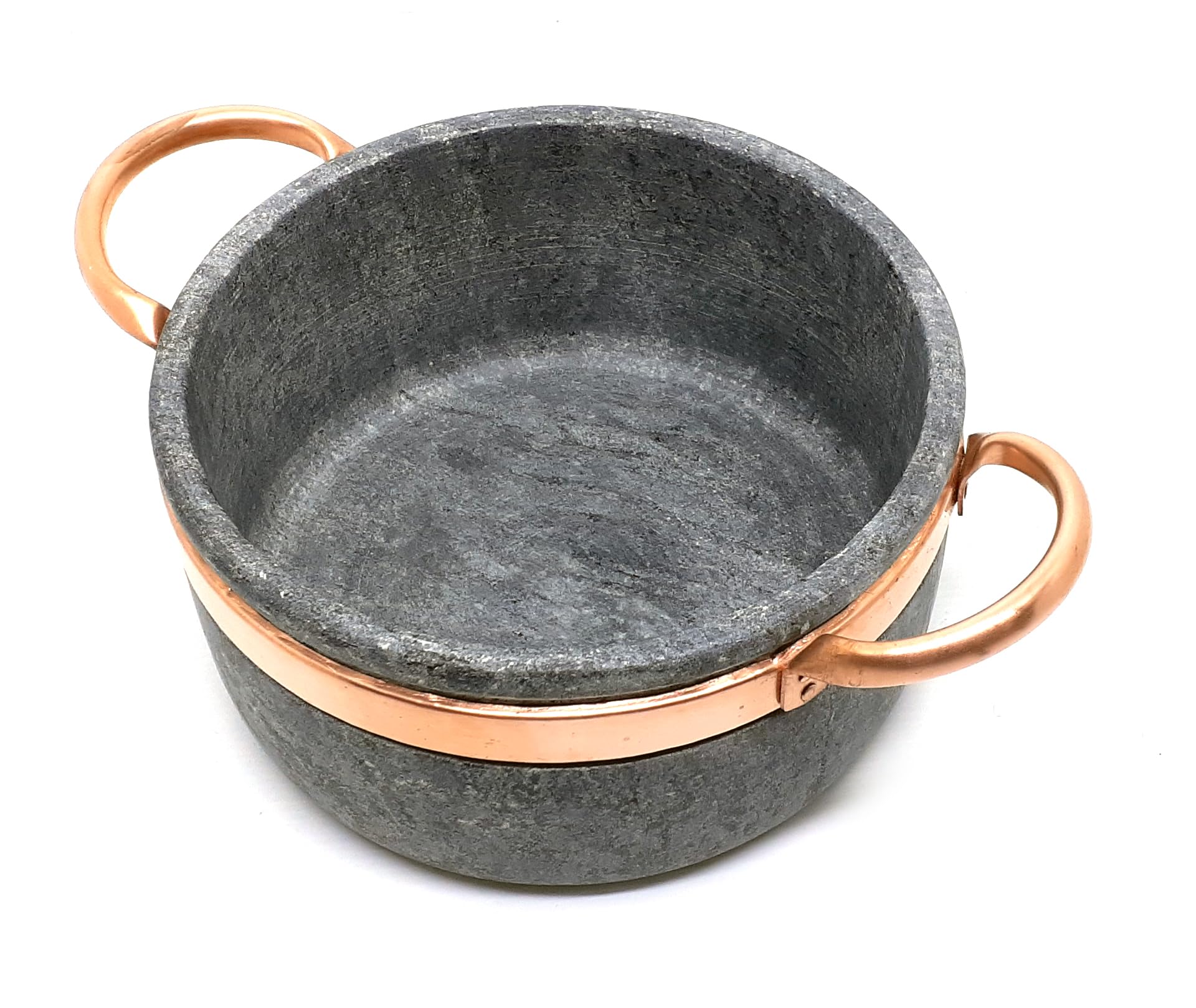 Cookstone 3 quarts Dutch oven with copper handles | Handcrafted from a block of pure soapstone | Unique, durable and eco-friendly | Non-toxic and Non-stick | THE GREEN ALTERNATIVE TO CAST IRON