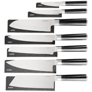 babish high-carbon 1.4116 german steel 14 piece full tang forged kitchen knife set w/sheaths