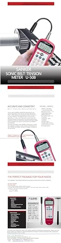 Sonic Belt Tension Meter U-508 SANKER Belt Tension Tester Tensiometer with Frequency Range 10Hz to 5000Hz Tension Range 0.01 to 99900N