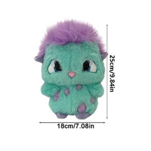 Furry Bibble Plushies, Purple Hair Kawaii Chubby Elf Plush Doll, Super Soft Hit Animated Movie Character Plush Toy, Creative Role Throw Pillow, Funny Cute Home Decor Collectibles Stuffed Toys-Green