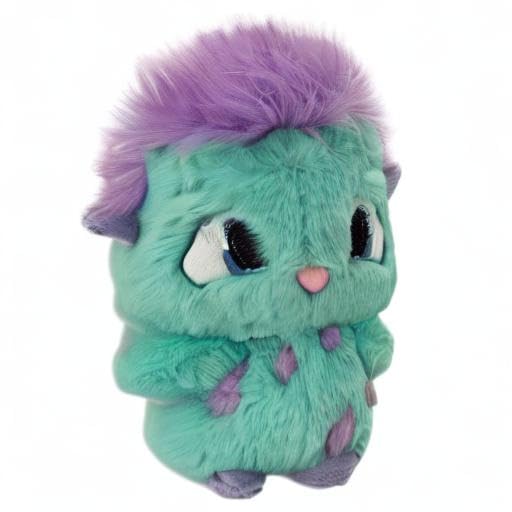 Furry Bibble Plushies, Purple Hair Kawaii Chubby Elf Plush Doll, Super Soft Hit Animated Movie Character Plush Toy, Creative Role Throw Pillow, Funny Cute Home Decor Collectibles Stuffed Toys-Green