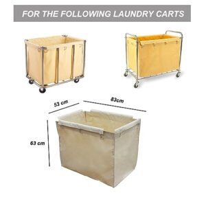 Replacement Liner Bag for Laundry Cart,Removable Waterproof Liner Bag for Rolling Laundry Basket,Oxford Cloth Storage Bags,Beige,Rectangular