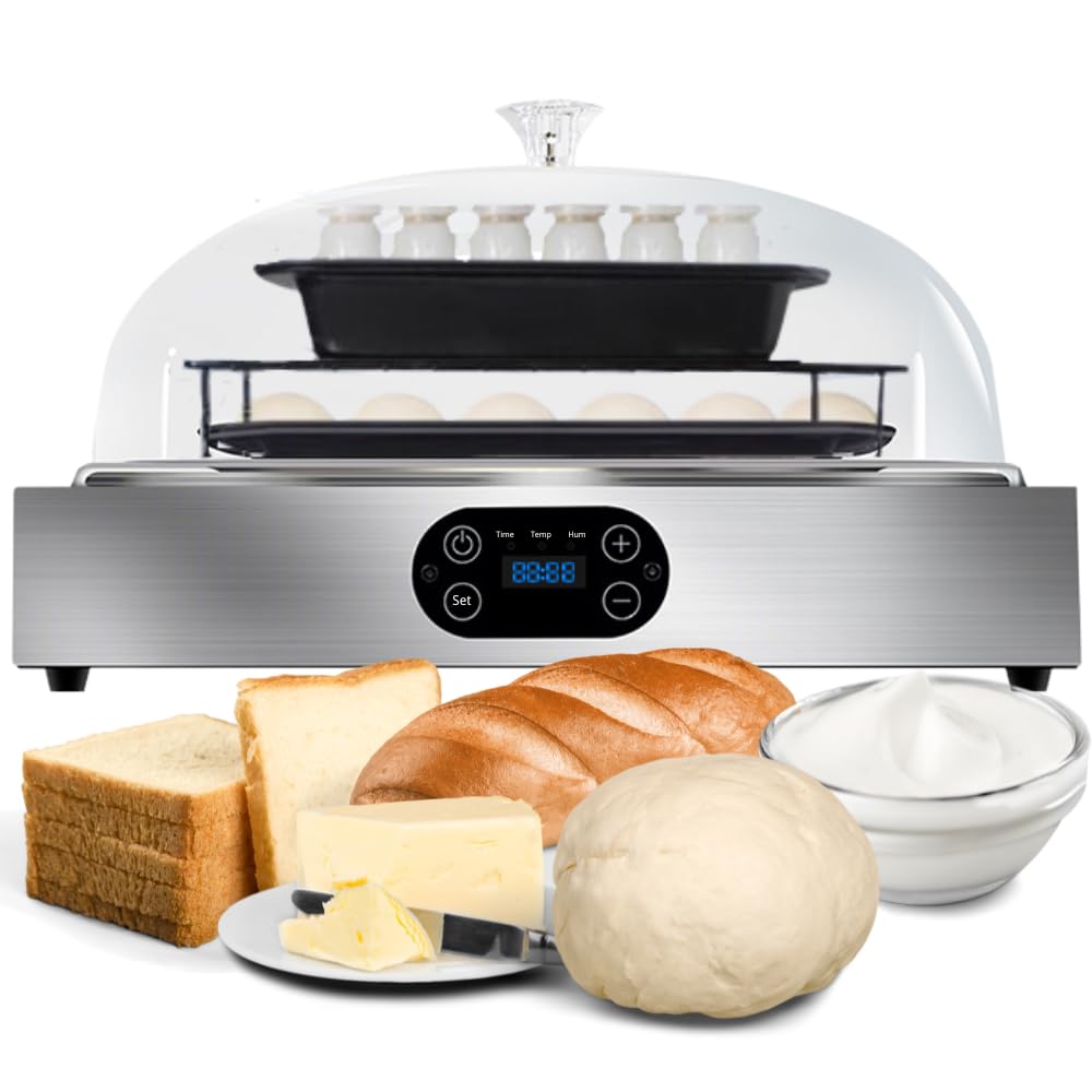 Electric Bread Dough Proofer Machine with Humidity and Temperature control Sourdough Bread Proofer Box Yogurt Maker Proofing Slow Cooker Fermenter Chocolate Melter