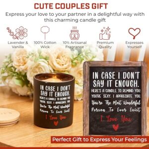 Vanilla & Lavender Scented Soy Candle - 10oz - Wooden Base & Gift Box Included - Ideal Gift for Anniversary - Birthday Gifts for Her or Him