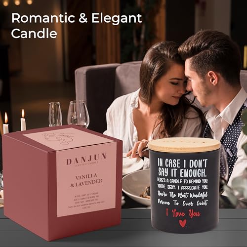 Vanilla & Lavender Scented Soy Candle - 10oz - Wooden Base & Gift Box Included - Ideal Gift for Anniversary - Birthday Gifts for Her or Him