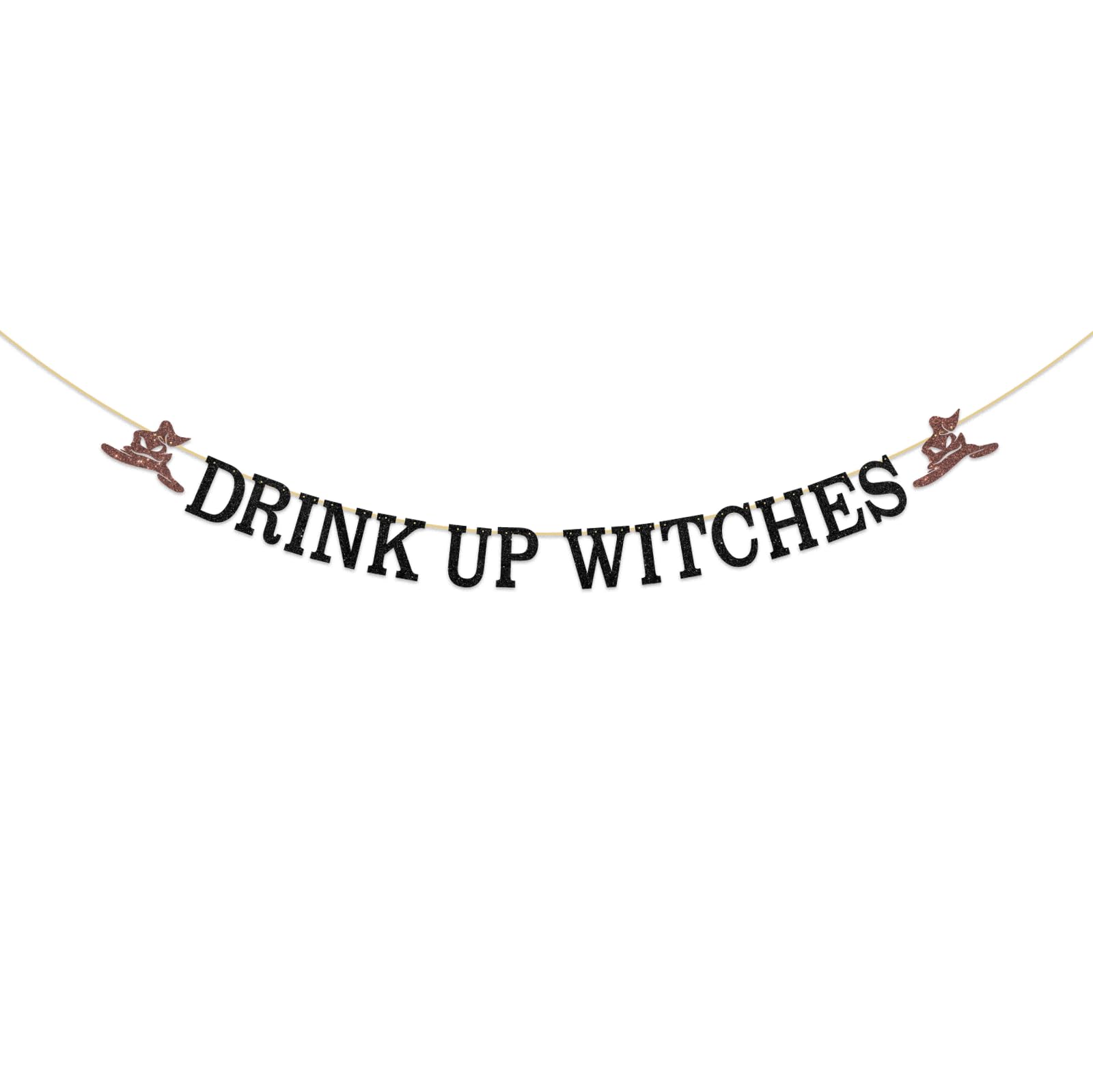 ShuanQ Drink Up Witches Banner - Witch Theme Halloween Party Decoration - Halloween Baby Shower/Bridal Shower/Birthday/Wedding Party Bunting Decor