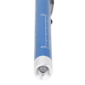 Pen Lights for Nurses, Aluminum Alloy LED Penlight with Pupil Gauge – Concave Design for Precise Yellow Lighting, Medicals Pen Light(Blue)