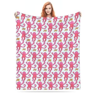 preppy blanket cute funny monkeys decor throw blanket gifts for girls boys super warm soft plush fleece flannel blanket winter couch bedding blanket for baby kids women 50"x40"