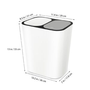 GANAZONO Trash Can Dual Compartment Garbage Can 15L Recycling Bin Double Bin Trash Can with Lid for Kitchen Office Bedroom