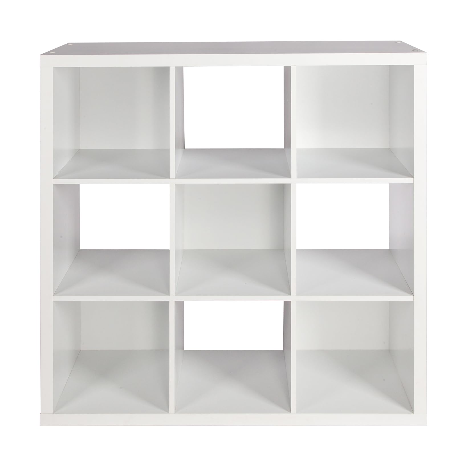 PACHIRA US 9 Cube Storage Shelf Organizer Open Bookshelf Floor Standing Wooden Display Shelf with Backplane, 13 x 13 x 15 Inch Cube Storage Shelf, White Finish