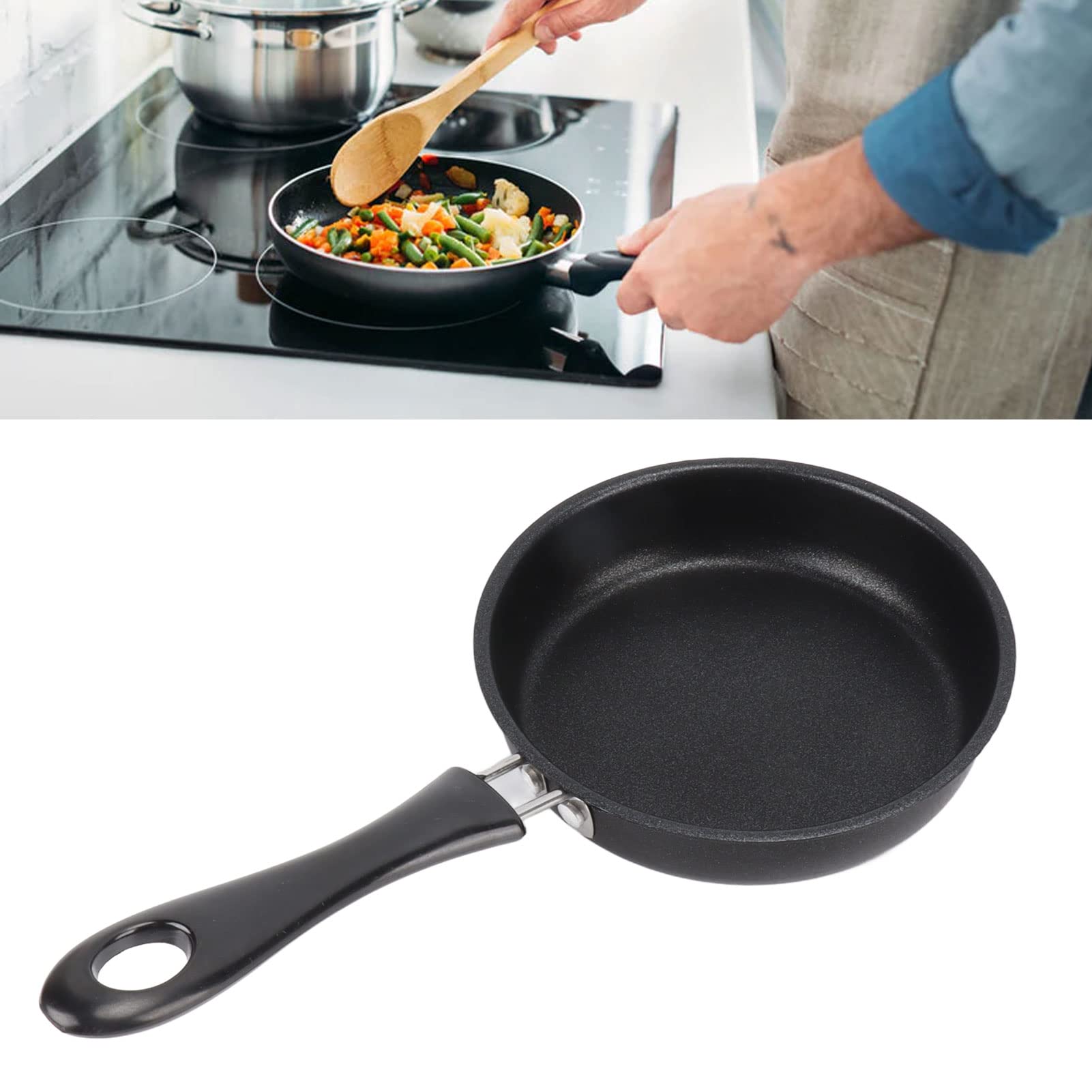 Frying Pan Stainless Steel Frying Pan - Non Stick, Stain Resistant, Ideal for Home and Restaurant Use(12cm)