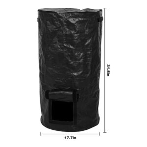 2 Pack Compost Bin Bag, Reusable Garden Yard Waste Bag, 34 Gallon Organic Compost Bins Bags and compostable Kitchen Waste Degradable, Corrosion