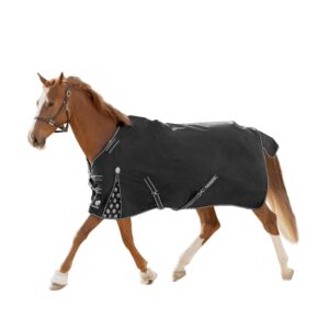 equinavia norse lightweight 100g fill horse rain blanket | waterproof turnout sheet - black - 66 in - black - 75 in