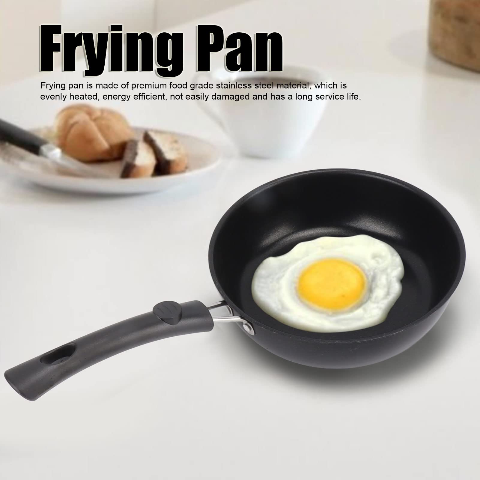 Frying Pan Stainless Steel Frying Pan - Non Stick, Stain Resistant, Ideal for Home and Restaurant Use(12cm)