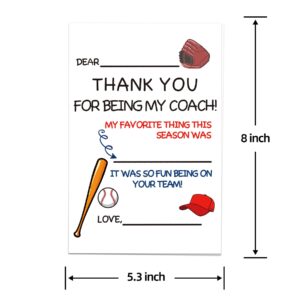 Arsagen Thank You Card for Baseball Coaches, Awesome Appreciation Card for Men or Women, Personalized Baseball Teacher Thank You Card, Thank You for Being My Baseball Coach