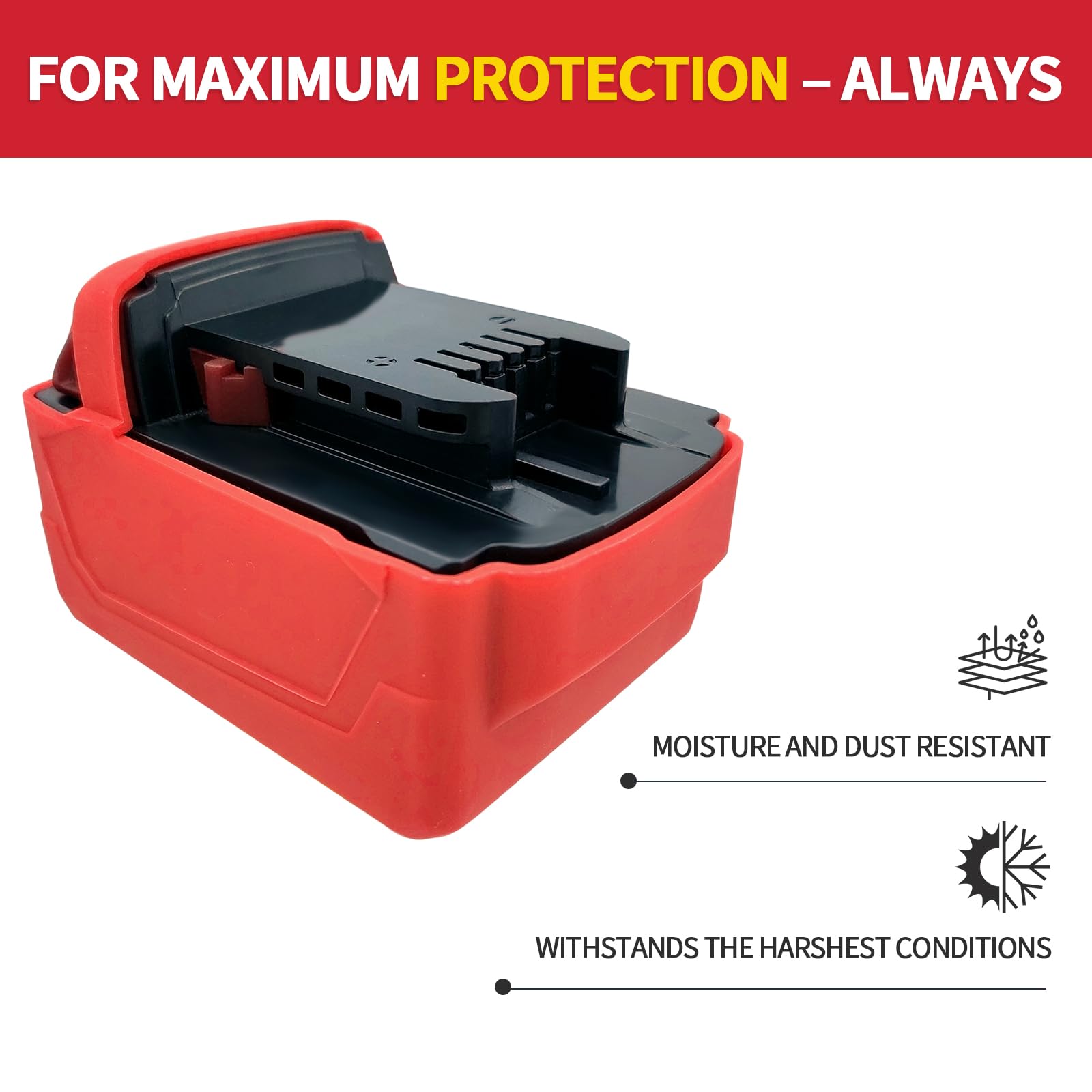 Zltoolpart 3PCS Silicone Protective Cover Case for Milwaukee M18 3.0 4.0 5.0 Battery (Battery Not Included)