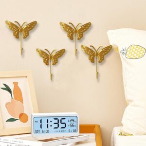 Sdjdhej Butterfly Hooks Towel Hook Cute Wall Hooks Kids Wall Hooks Butterfly Coat Hooks Hooks 4 Pcs for Hanging Coats Kids Hooks Keys Hooks Decorative Wall Hooks for Kids Hooks