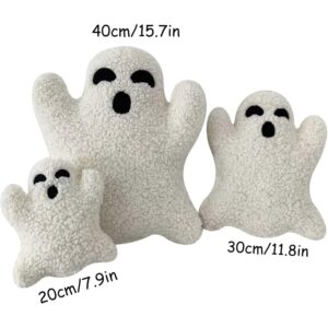 GTHFINE Ghost Pillow Halloween, Cute Halloween Pillows, Halloween Throw Pillows Decorative Spooky Pillows, Cute Ghost Shaped Plush Pillow, for Halloween Home Party Decor Gift (A, 11.8in)