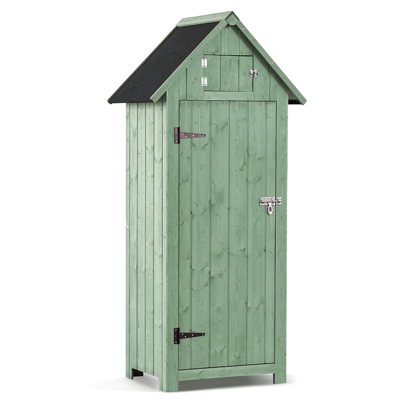 GAOMON Outdoor Wooden Storage Shed, Garden Wood Tool Cabinet, Solid Sheds & Outdoor Storage Clearance, Waterproof Sheds with Shelf and Locking Latch for Backyard, Hallway, Patio (Green)