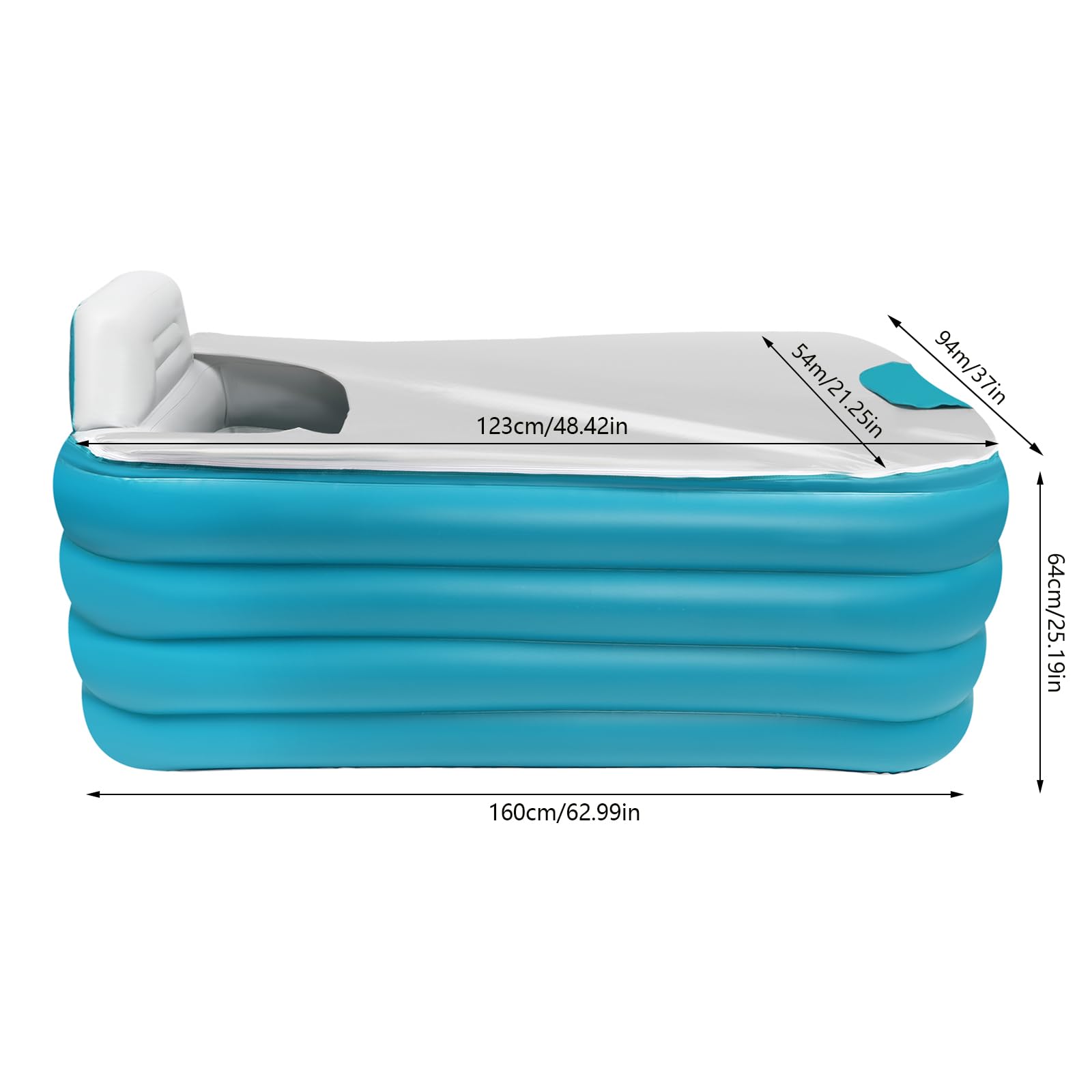 Guaopom Inflatable Bathtub Adult with Electric Air Pump, Freestanding Blow Up Bathtub Indoor Or Outdoor Portable Foldable Bath Tub with Bath Pillow Headrest for Adults Spa, Green PVC