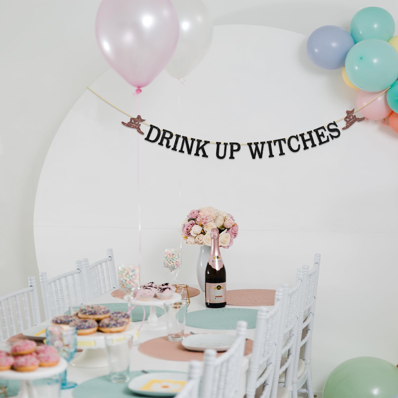 ShuanQ Drink Up Witches Banner - Witch Theme Halloween Party Decoration - Halloween Baby Shower/Bridal Shower/Birthday/Wedding Party Bunting Decor