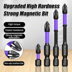 14PCS Upgraded Magnetic Screwdriver Bits, 2024 New D1 Anti-Slip and Shock-Proof Bits with Screwdriver Bits, Magnetic Drill Bit Set for Home, Garden, Outdoors