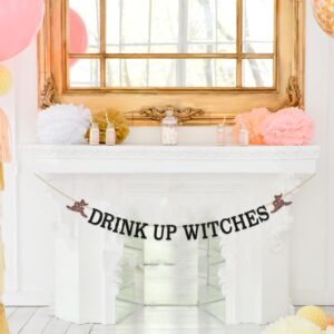 ShuanQ Drink Up Witches Banner - Witch Theme Halloween Party Decoration - Halloween Baby Shower/Bridal Shower/Birthday/Wedding Party Bunting Decor