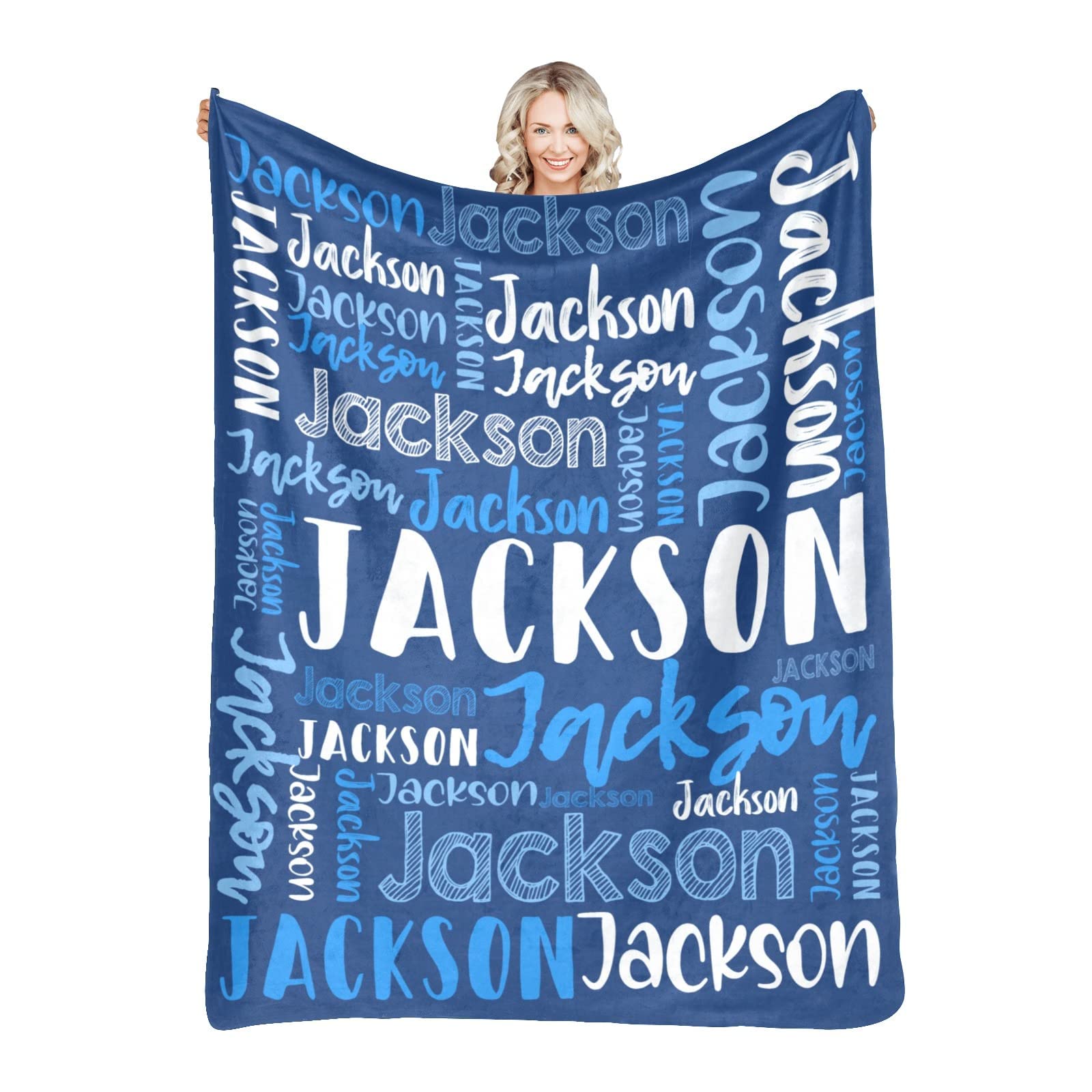 Dr.TOUGH Personalized Blanket for Kids Adults Name Blanket Personalized Throw Blanket Flannel Customized Blanket for Christmas Birthday Gifts